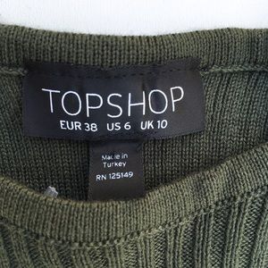 Topshop Tops - Topshop Army Green Long Sleeve Crop Top Small NEW Topshop Tops - Topshop Army Green Long Sleeve Crop Top Small NEW